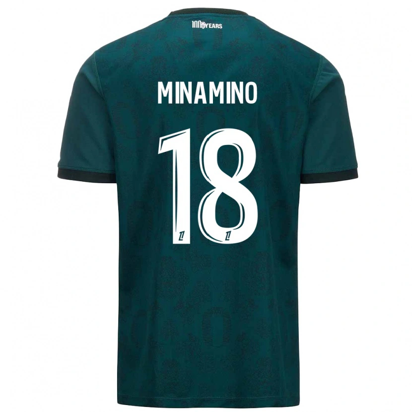 Danxen Kinderen Takumi Minamino #18 Donkergroen Uitshirt Uittenue 2024/25 T-Shirt