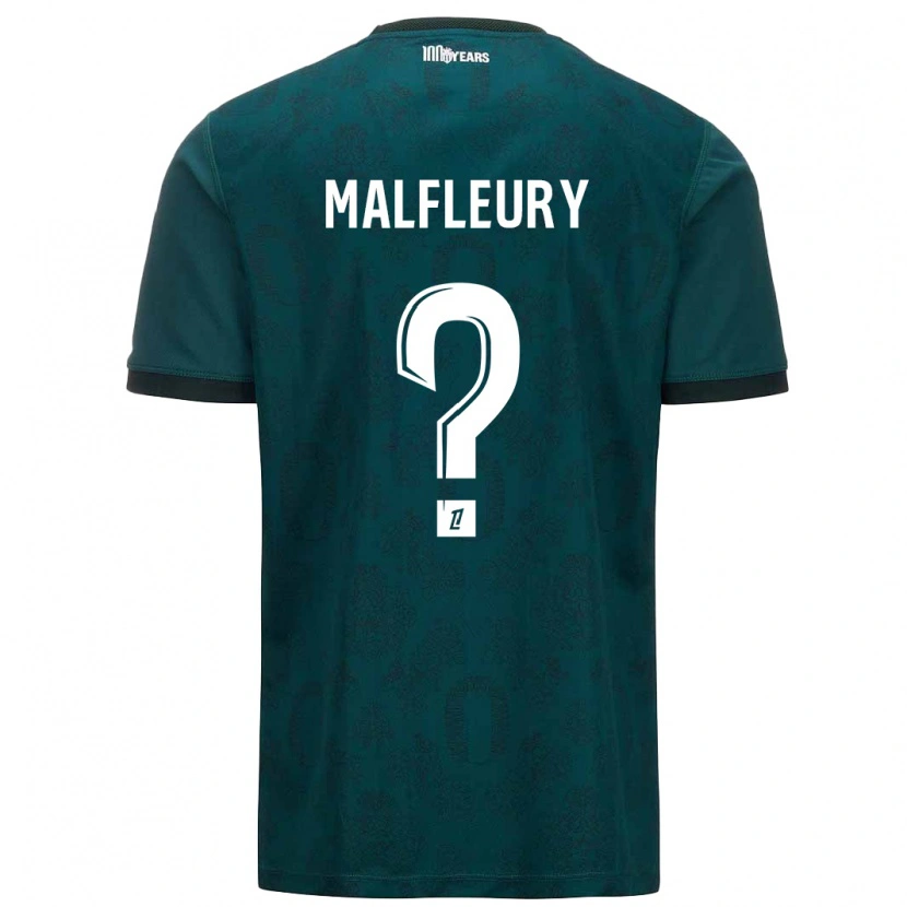 Danxen Kinderen Geoffrey Malfleury #0 Donkergroen Uitshirt Uittenue 2024/25 T-Shirt