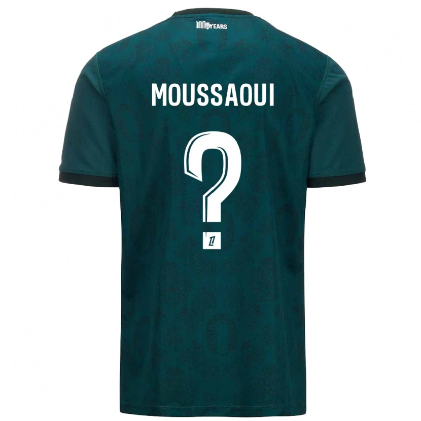 Danxen Kinderen Wassim Moussaoui #0 Donkergroen Uitshirt Uittenue 2024/25 T-Shirt