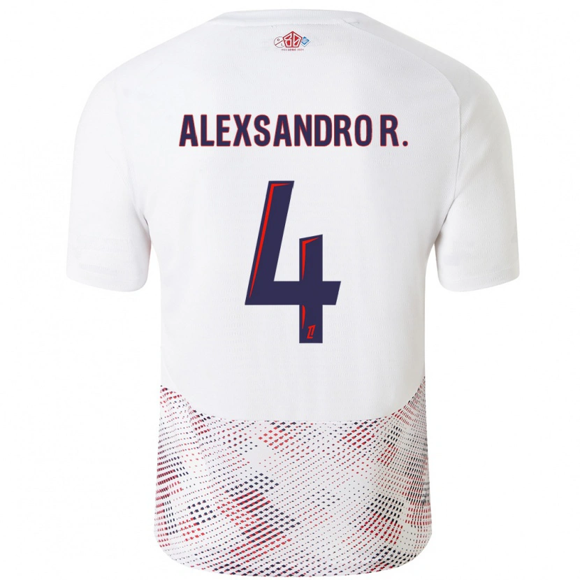 Danxen Kinderen Alexsandro #4 Wit Koningsblauw Uitshirt Uittenue 2024/25 T-Shirt