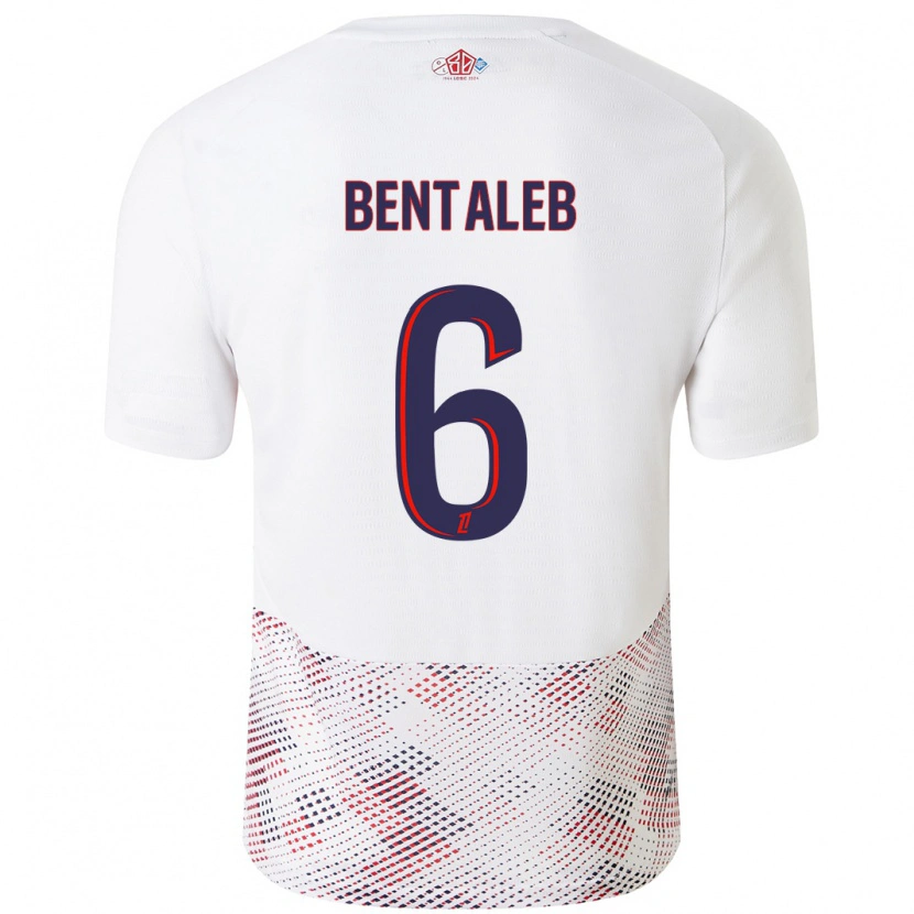 Danxen Kinderen Nabil Bentaleb #6 Wit Koningsblauw Uitshirt Uittenue 2024/25 T-Shirt