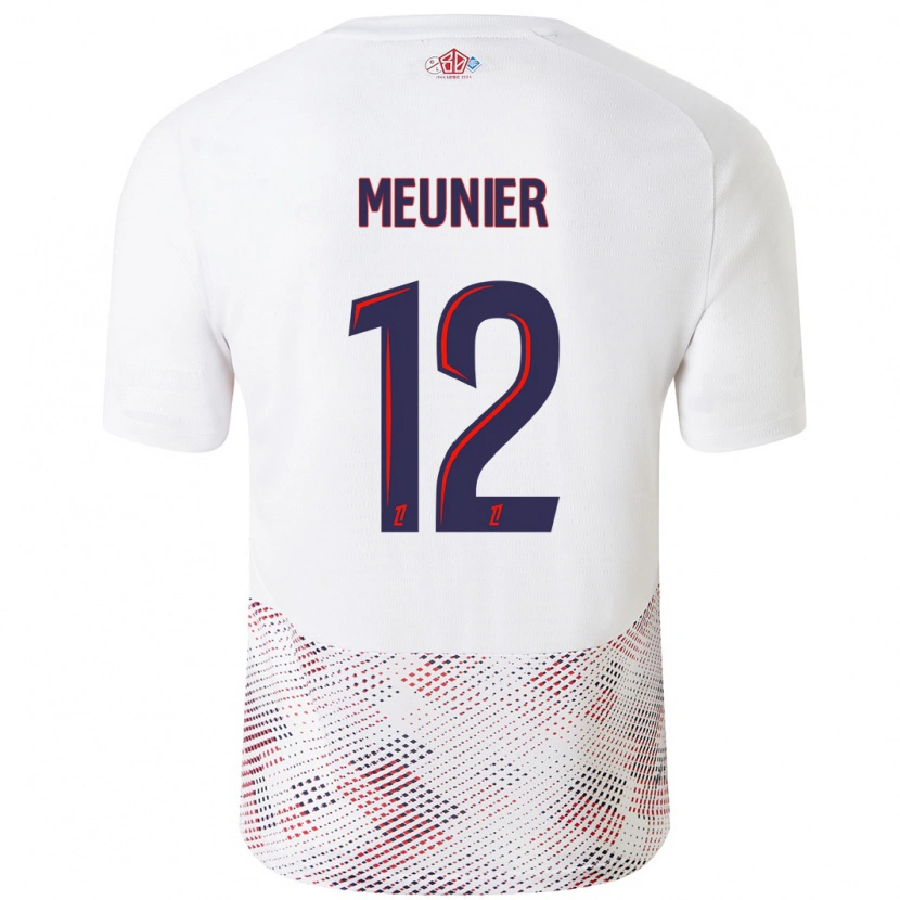 Danxen Kinderen Thomas Meunier #12 Wit Koningsblauw Uitshirt Uittenue 2024/25 T-Shirt