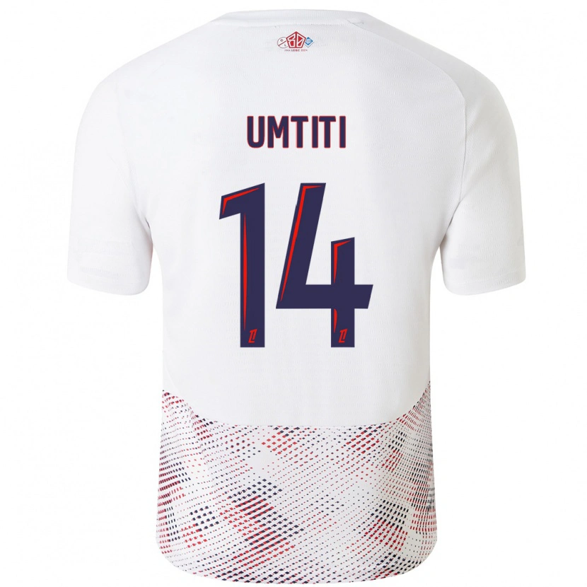 Danxen Kinderen Samuel Umtiti #14 Wit Koningsblauw Uitshirt Uittenue 2024/25 T-Shirt