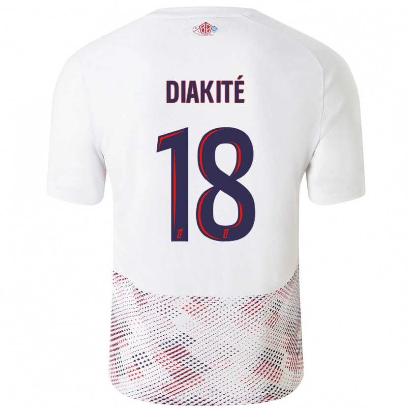 Danxen Kinderen Bafodé Diakité #18 Wit Koningsblauw Uitshirt Uittenue 2024/25 T-Shirt