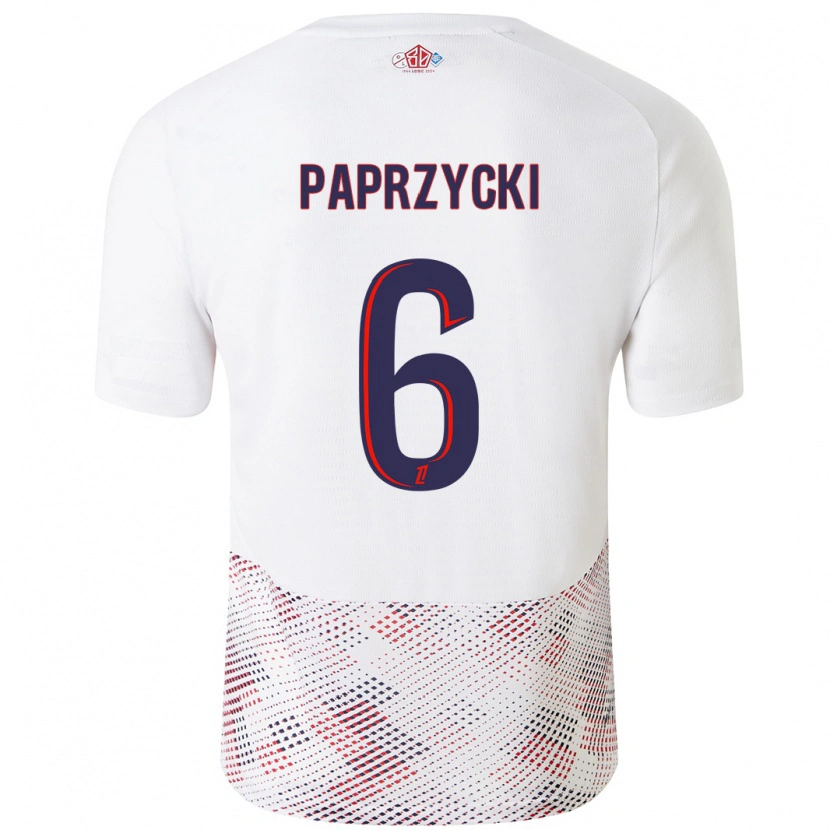 Danxen Kinderen Aurore Paprzycki #6 Wit Koningsblauw Uitshirt Uittenue 2024/25 T-Shirt