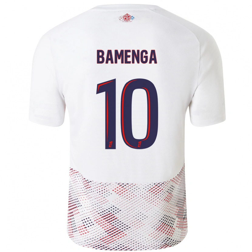 Danxen Kinderen Naomie Bamenga #10 Wit Koningsblauw Uitshirt Uittenue 2024/25 T-Shirt