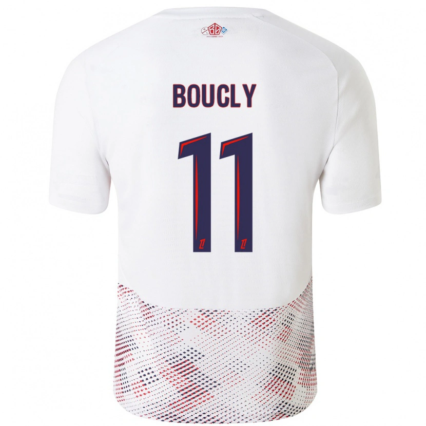 Danxen Kinderen Maïté Boucly #11 Wit Koningsblauw Uitshirt Uittenue 2024/25 T-Shirt