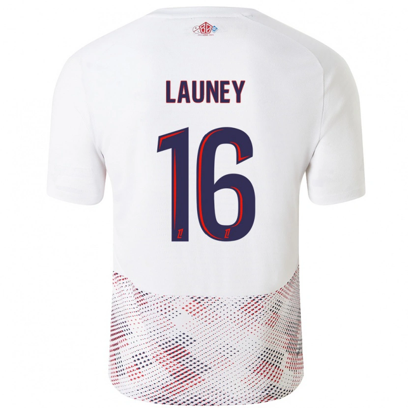 Danxen Kinderen Elisa Launey #16 Wit Koningsblauw Uitshirt Uittenue 2024/25 T-Shirt