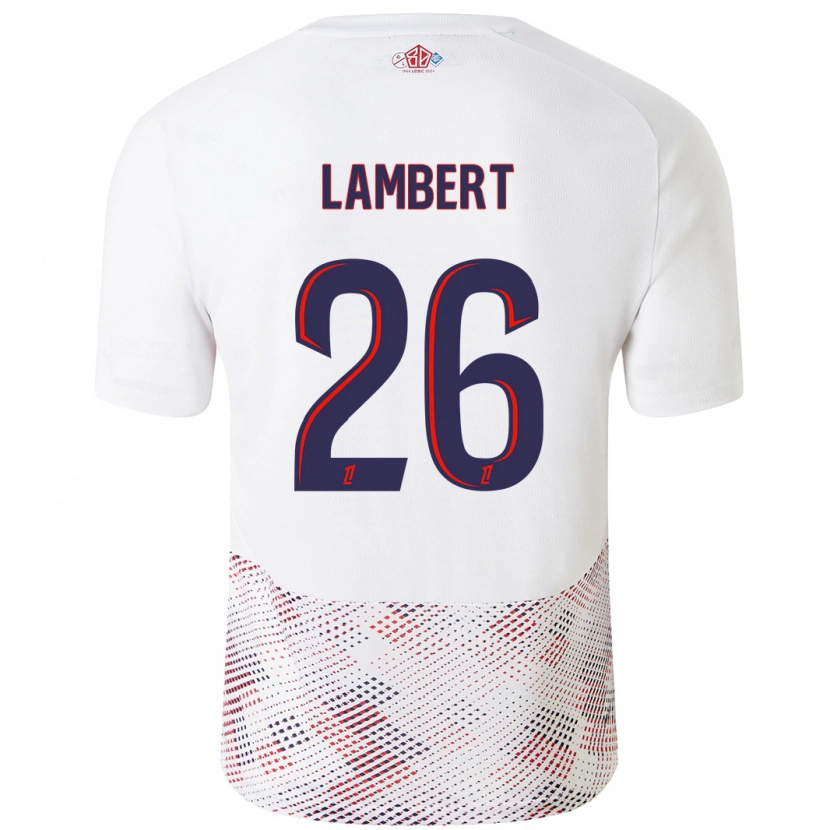 Danxen Kinderen Anaïs Lambert #26 Wit Koningsblauw Uitshirt Uittenue 2024/25 T-Shirt