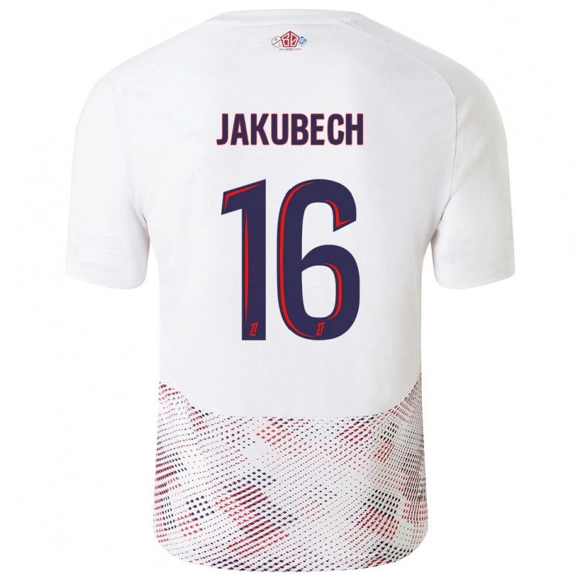 Danxen Kinderen Adam Jakubech #16 Wit Koningsblauw Uitshirt Uittenue 2024/25 T-Shirt