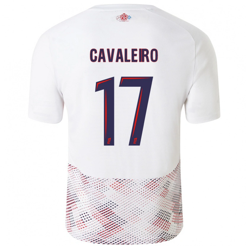 Danxen Kinderen Ivan Cavaleiro #17 Wit Koningsblauw Uitshirt Uittenue 2024/25 T-Shirt