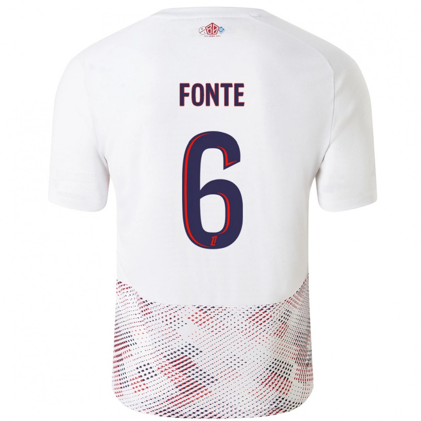 Danxen Kinderen Jose Fonte #6 Wit Koningsblauw Uitshirt Uittenue 2024/25 T-Shirt