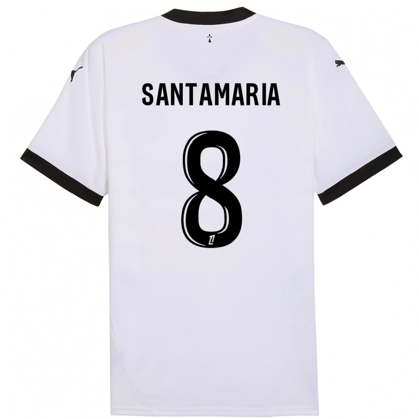 Danxen Kinderen Baptiste Santamaria #8 Wit Zwart Uitshirt Uittenue 2024/25 T-Shirt