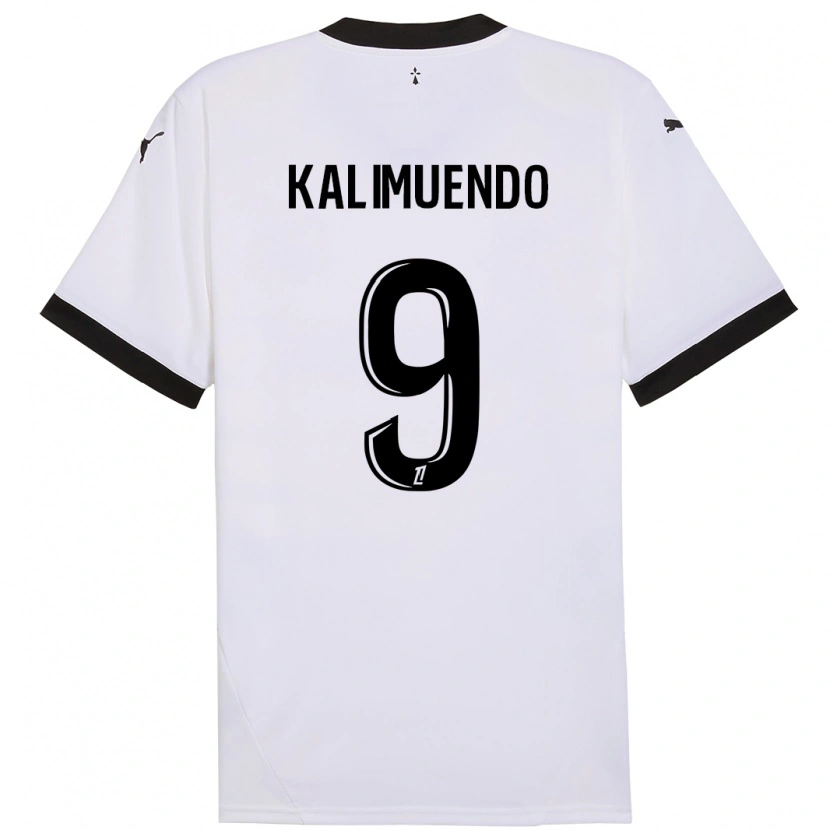 Danxen Kinderen Arnaud Kalimuendo #9 Wit Zwart Uitshirt Uittenue 2024/25 T-Shirt