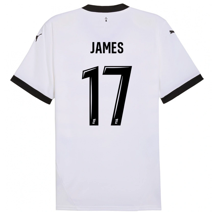 Danxen Kinderen Jordan James #17 Wit Zwart Uitshirt Uittenue 2024/25 T-Shirt