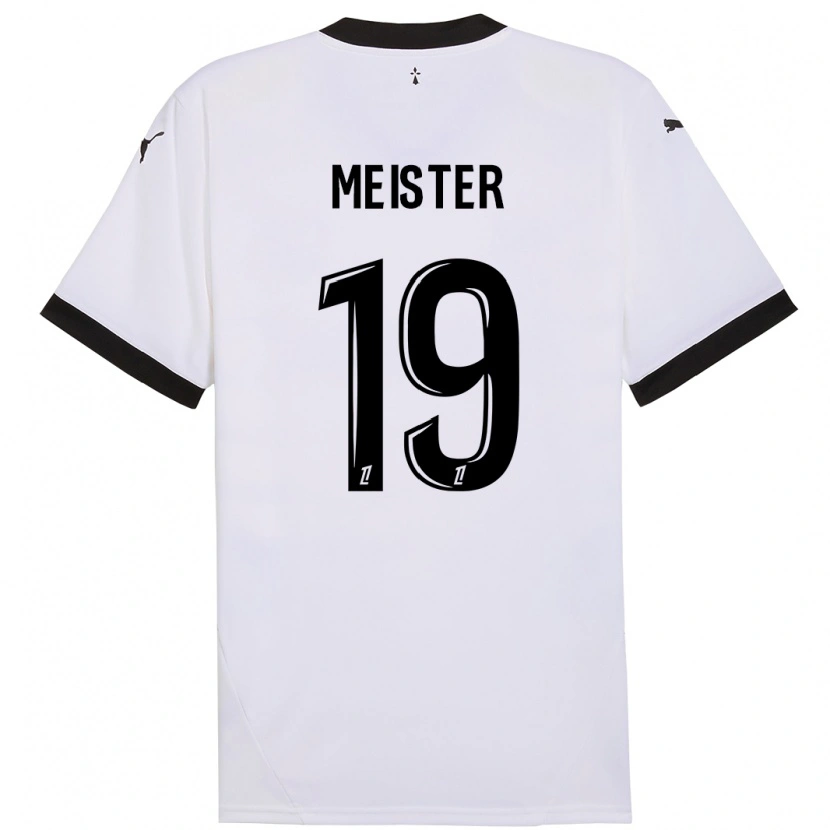 Danxen Kinderen Henrik Meister #19 Wit Zwart Uitshirt Uittenue 2024/25 T-Shirt