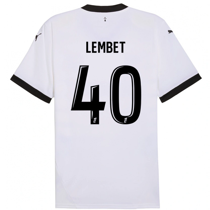 Danxen Kinderen Geoffrey Lembet #40 Wit Zwart Uitshirt Uittenue 2024/25 T-Shirt