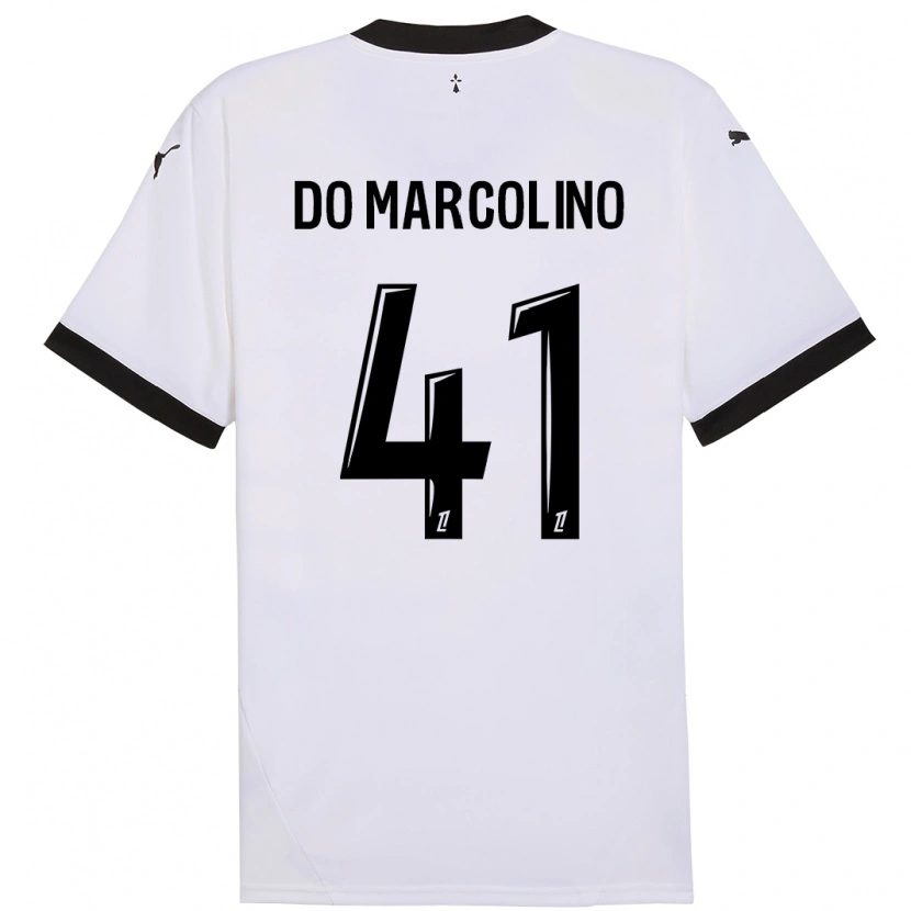 Danxen Kinderen Alan Do Marcolino #41 Wit Zwart Uitshirt Uittenue 2024/25 T-Shirt