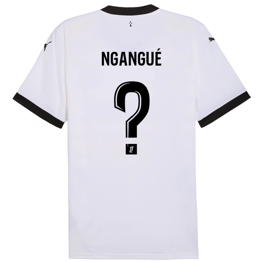 Danxen Kinderen Maurice Ngangué #0 Wit Zwart Uitshirt Uittenue 2024/25 T-Shirt