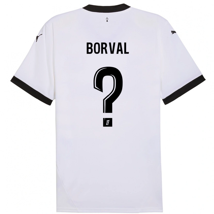 Danxen Kinderen Cyril Borval #0 Wit Zwart Uitshirt Uittenue 2024/25 T-Shirt