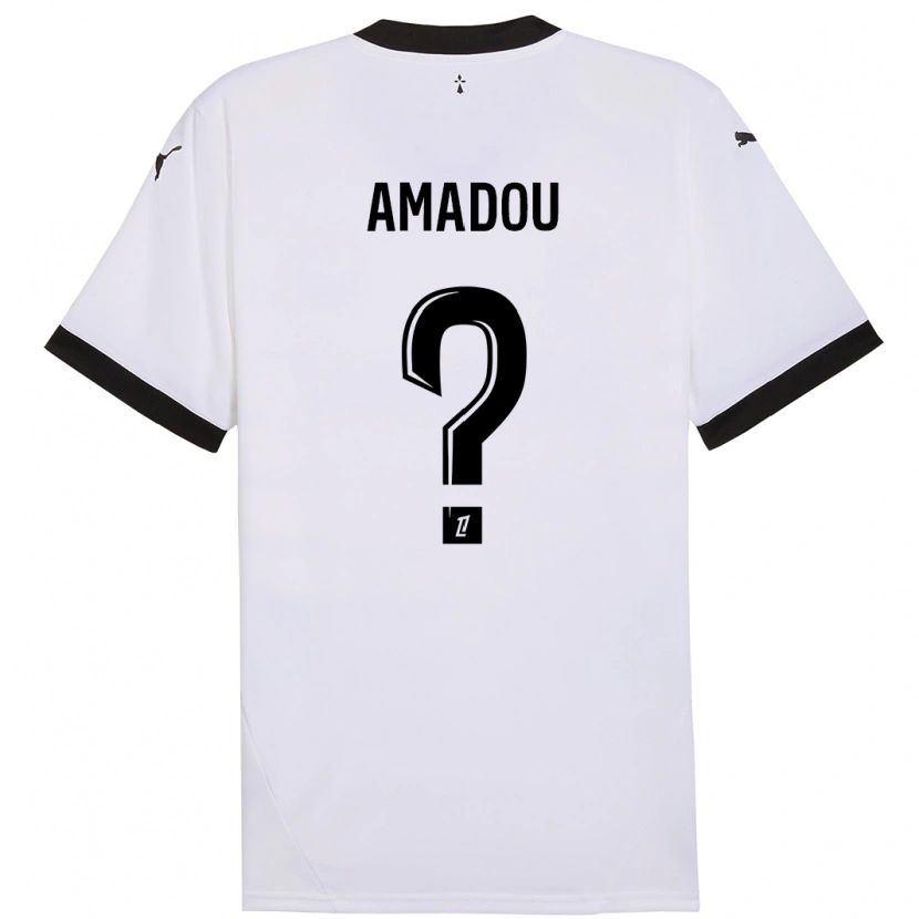 Danxen Kinderen Amadou Diallo #0 Wit Zwart Uitshirt Uittenue 2024/25 T-Shirt