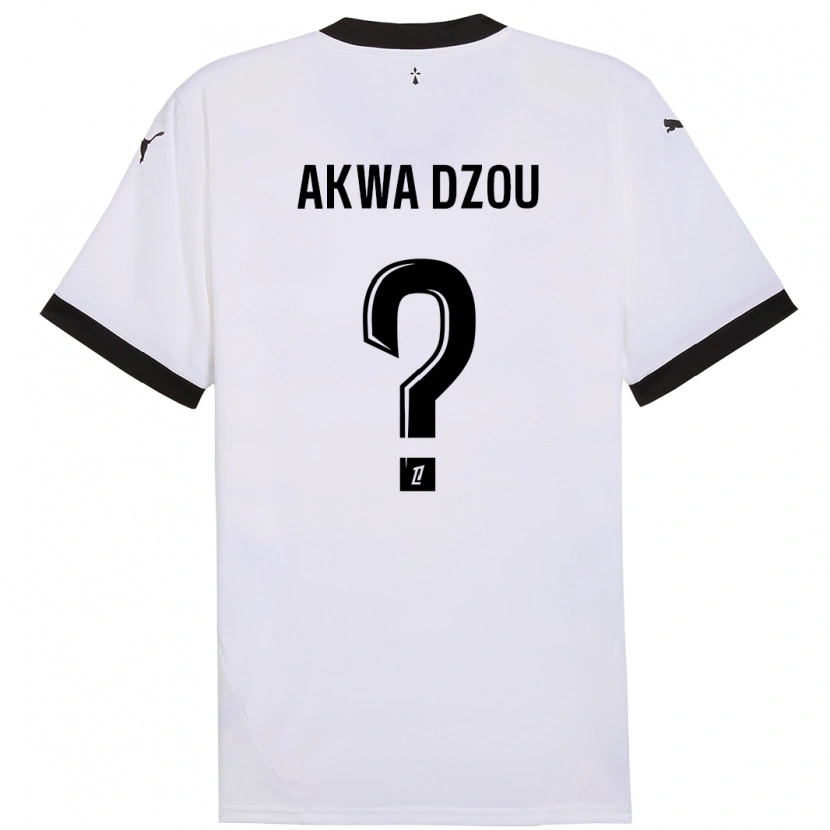 Danxen Kinderen Yoan Akwa Dzou #0 Wit Zwart Uitshirt Uittenue 2024/25 T-Shirt