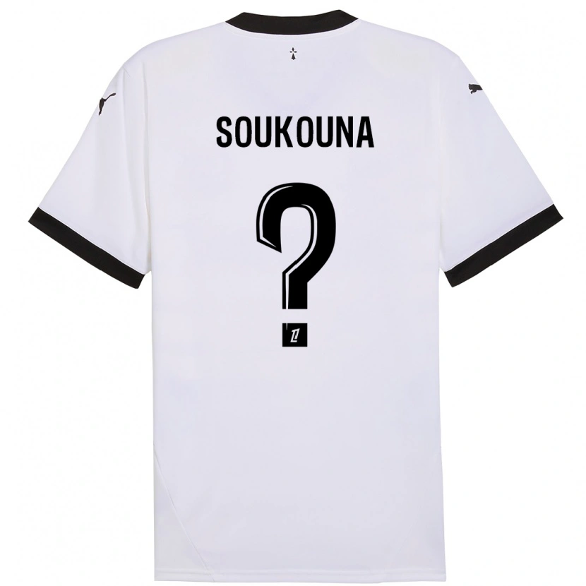 Danxen Kinderen Isiaka Soukouna #0 Wit Zwart Uitshirt Uittenue 2024/25 T-Shirt