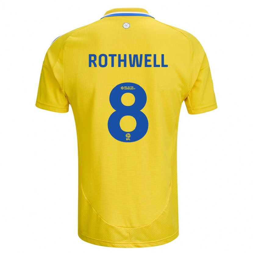 Danxen Kinderen Joe Rothwell #8 Geel Blauw Uitshirt Uittenue 2024/25 T-Shirt