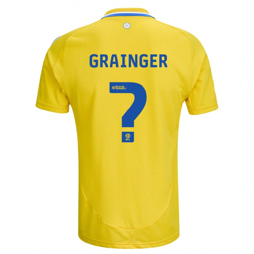 Danxen Kinderen Owen Grainger #0 Geel Blauw Uitshirt Uittenue 2024/25 T-Shirt