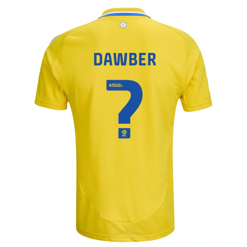 Danxen Kinderen Oscar Dawber #0 Geel Blauw Uitshirt Uittenue 2024/25 T-Shirt