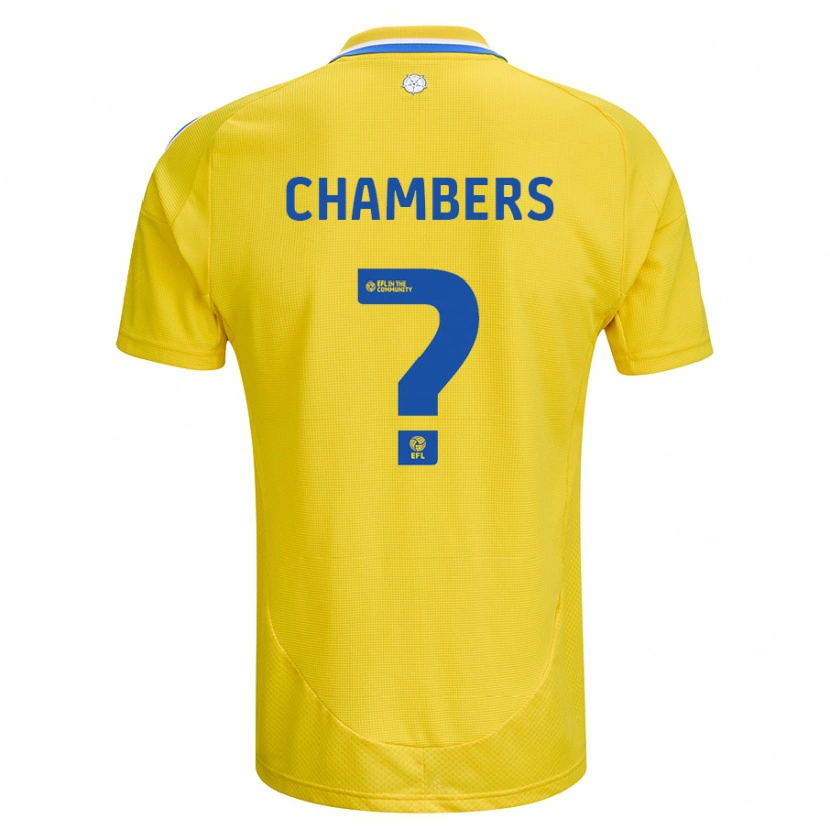 Danxen Kinderen Sam Chambers #0 Geel Blauw Uitshirt Uittenue 2024/25 T-Shirt