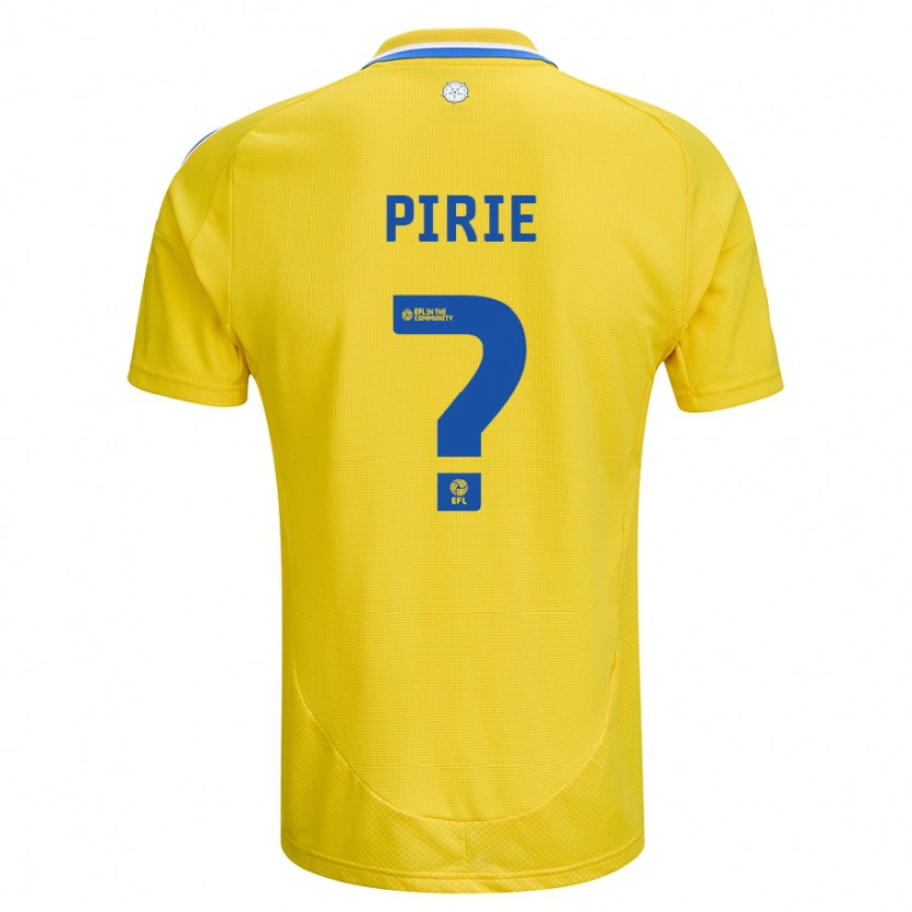 Danxen Kinderen Lewis Pirie #0 Geel Blauw Uitshirt Uittenue 2024/25 T-Shirt