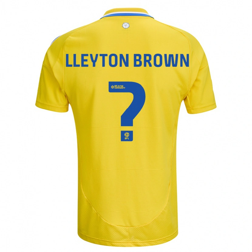 Danxen Kinderen Lleyton Brown #0 Geel Blauw Uitshirt Uittenue 2024/25 T-Shirt