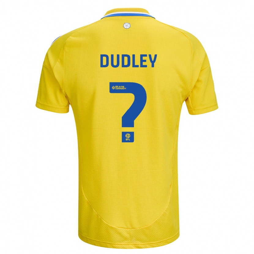 Danxen Kinderen Louie Dudley #0 Geel Blauw Uitshirt Uittenue 2024/25 T-Shirt