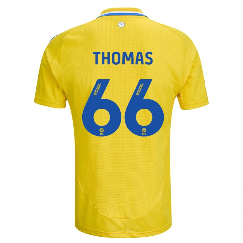 Danxen Kinderen Luca Thomas #66 Geel Blauw Uitshirt Uittenue 2024/25 T-Shirt