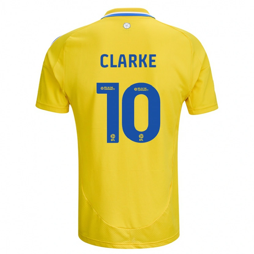 Danxen Kinderen Sarah Clarke #10 Geel Blauw Uitshirt Uittenue 2024/25 T-Shirt