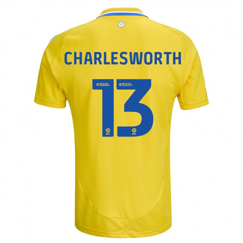 Danxen Kinderen Millie Robshaw-Charlesworth #13 Geel Blauw Uitshirt Uittenue 2024/25 T-Shirt