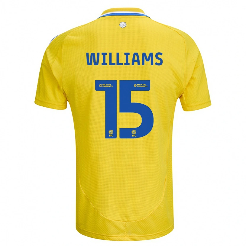 Danxen Kinderen Paige Williams #15 Geel Blauw Uitshirt Uittenue 2024/25 T-Shirt