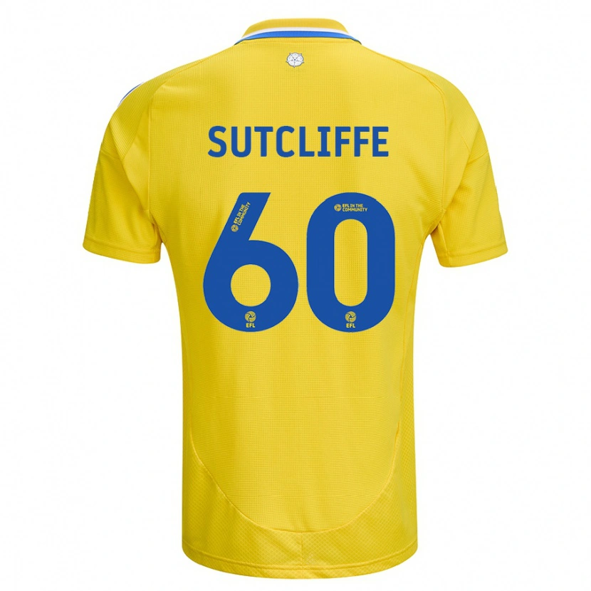 Danxen Kinderen Harvey Sutcliffe #60 Geel Blauw Uitshirt Uittenue 2024/25 T-Shirt