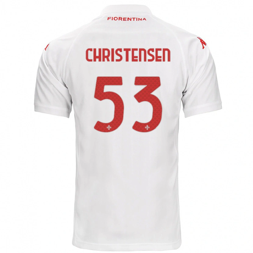 Danxen Kinderen Oliver Christensen #53 Wit Uitshirt Uittenue 2024/25 T-Shirt