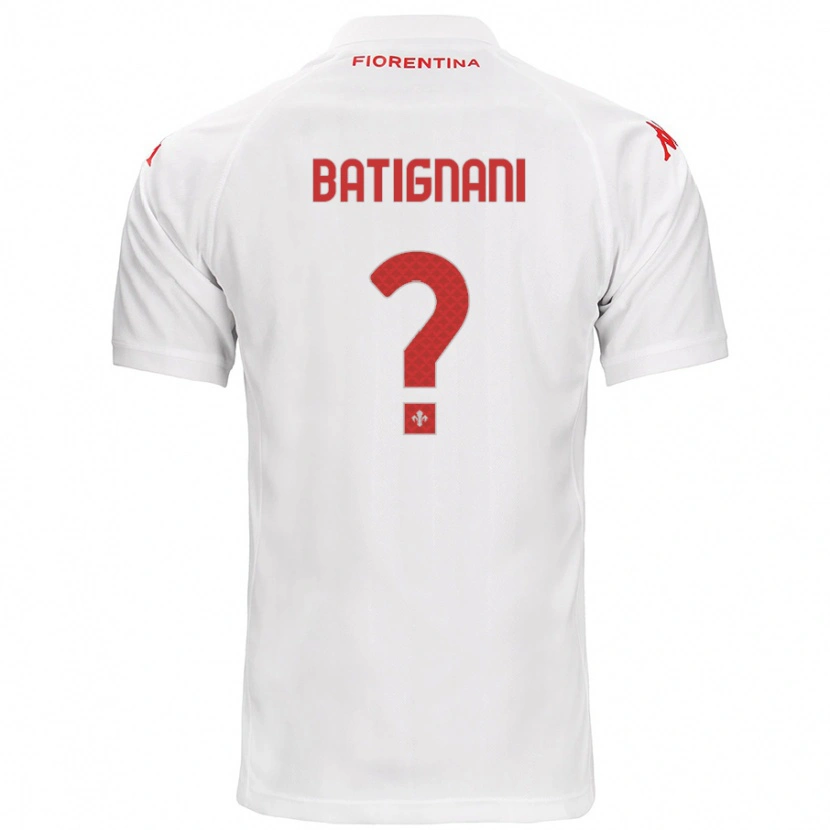 Danxen Kinderen Francesco Batignani #0 Wit Uitshirt Uittenue 2024/25 T-Shirt