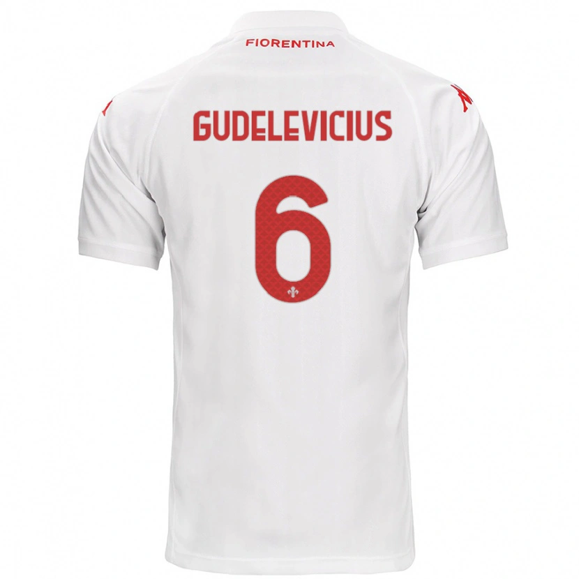 Danxen Kinderen Ernestas Gudelevicius #6 Wit Uitshirt Uittenue 2024/25 T-Shirt