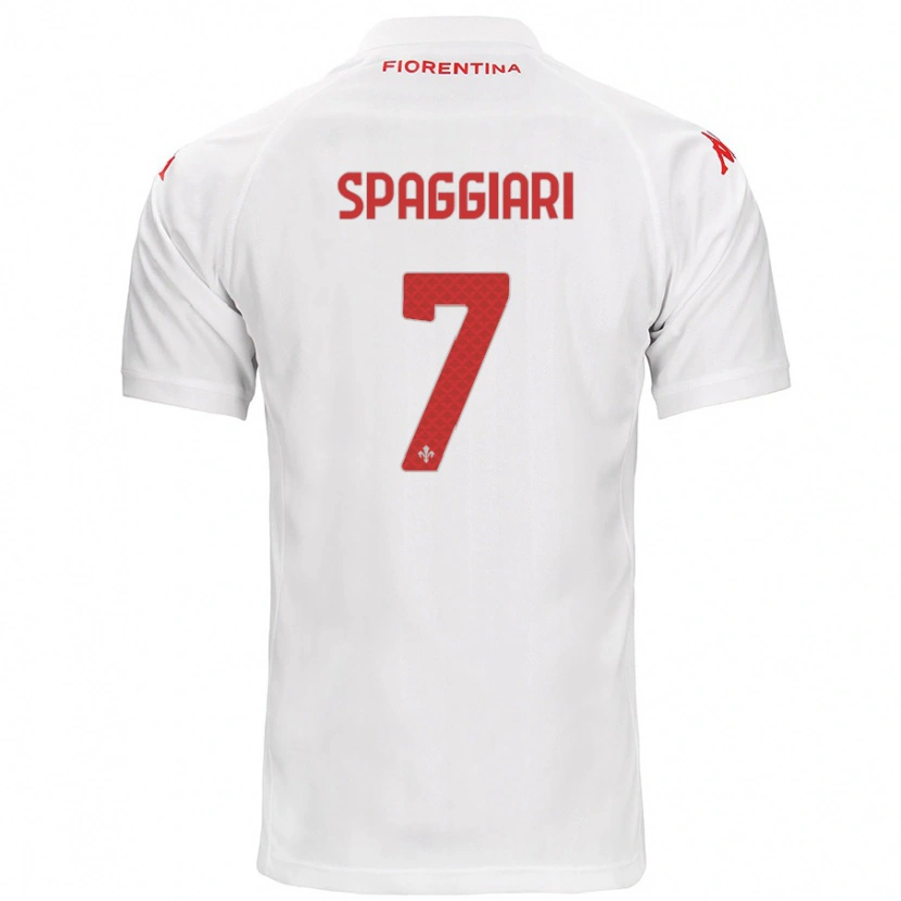 Danxen Kinderen Riccardo Spaggiari #7 Wit Uitshirt Uittenue 2024/25 T-Shirt