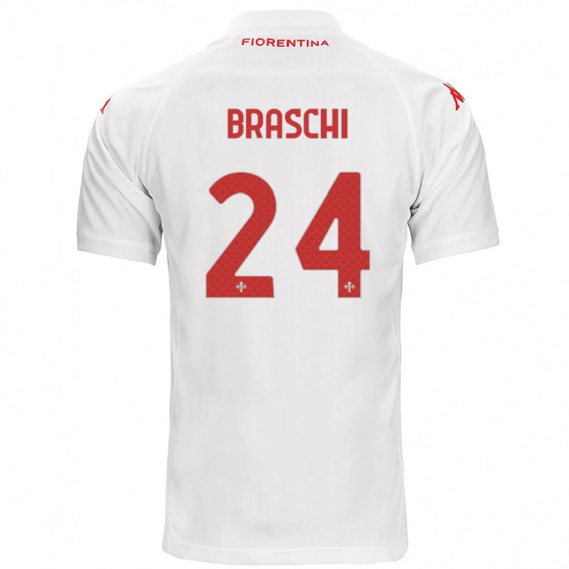 Danxen Kinderen Riccardo Braschi #24 Wit Uitshirt Uittenue 2024/25 T-Shirt