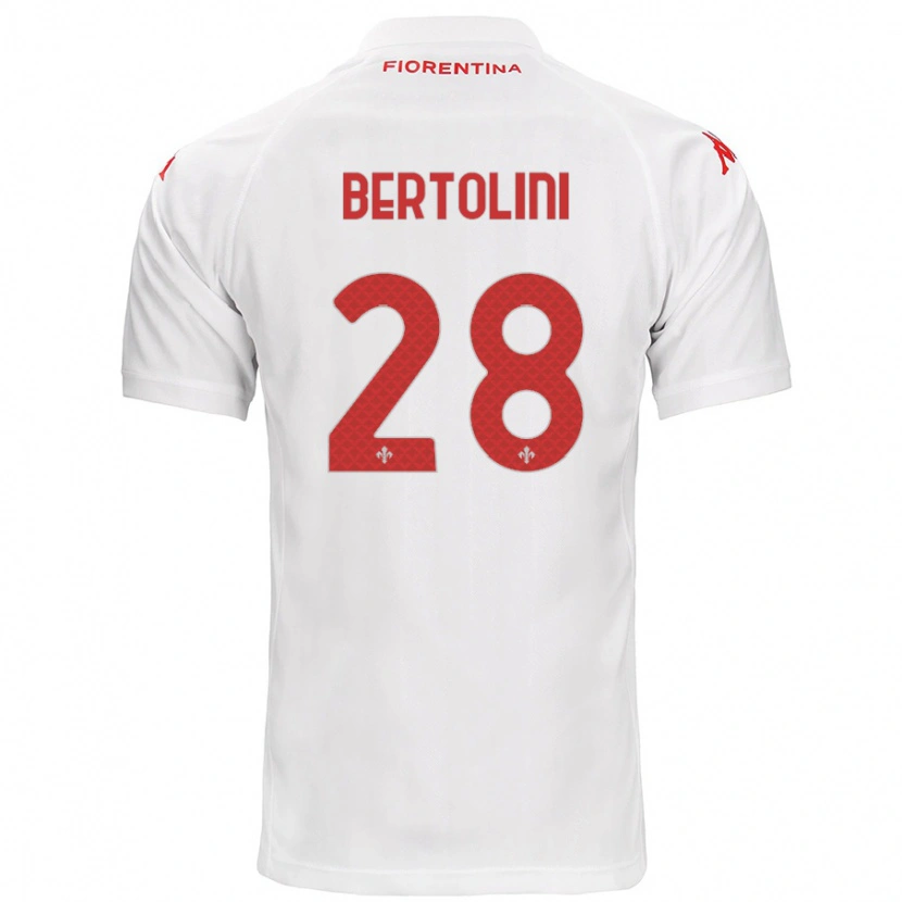 Danxen Kinderen Gabriele Bertolini #28 Wit Uitshirt Uittenue 2024/25 T-Shirt