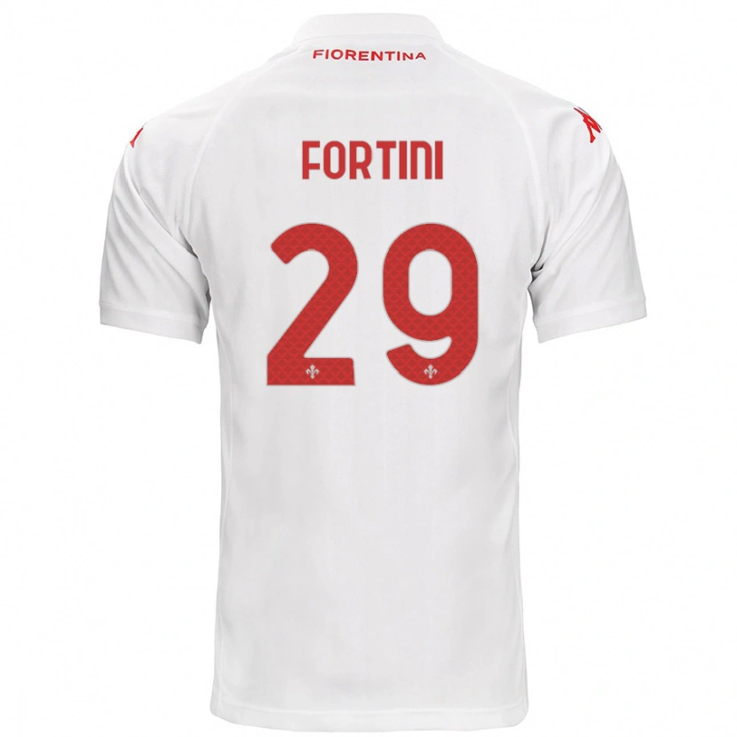 Danxen Kinderen Niccolò Fortini #29 Wit Uitshirt Uittenue 2024/25 T-Shirt