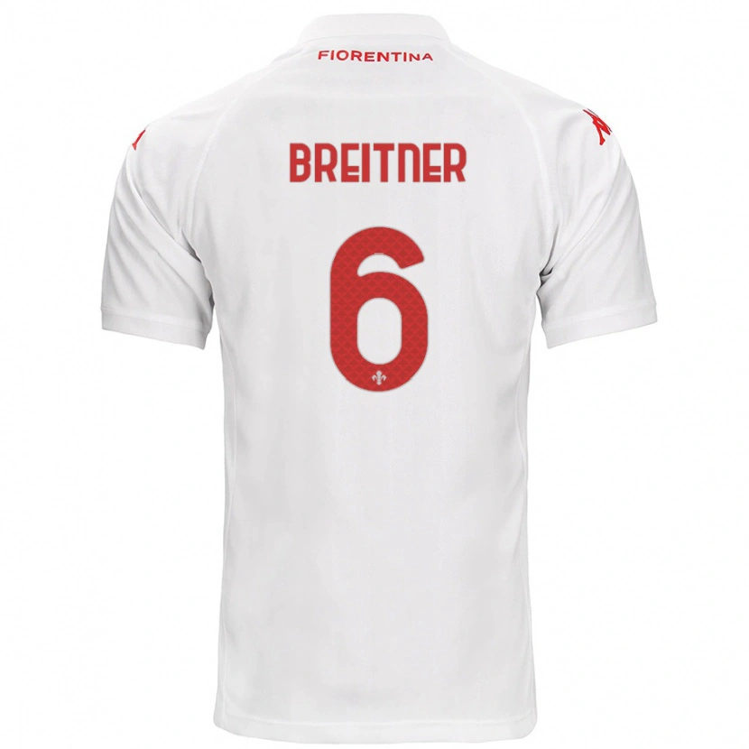 Danxen Kinderen Stephanie Breitner #6 Wit Uitshirt Uittenue 2024/25 T-Shirt