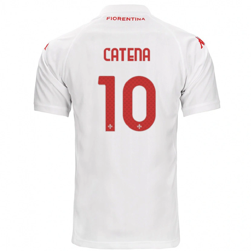 Danxen Kinderen Michaela Catena #10 Wit Uitshirt Uittenue 2024/25 T-Shirt