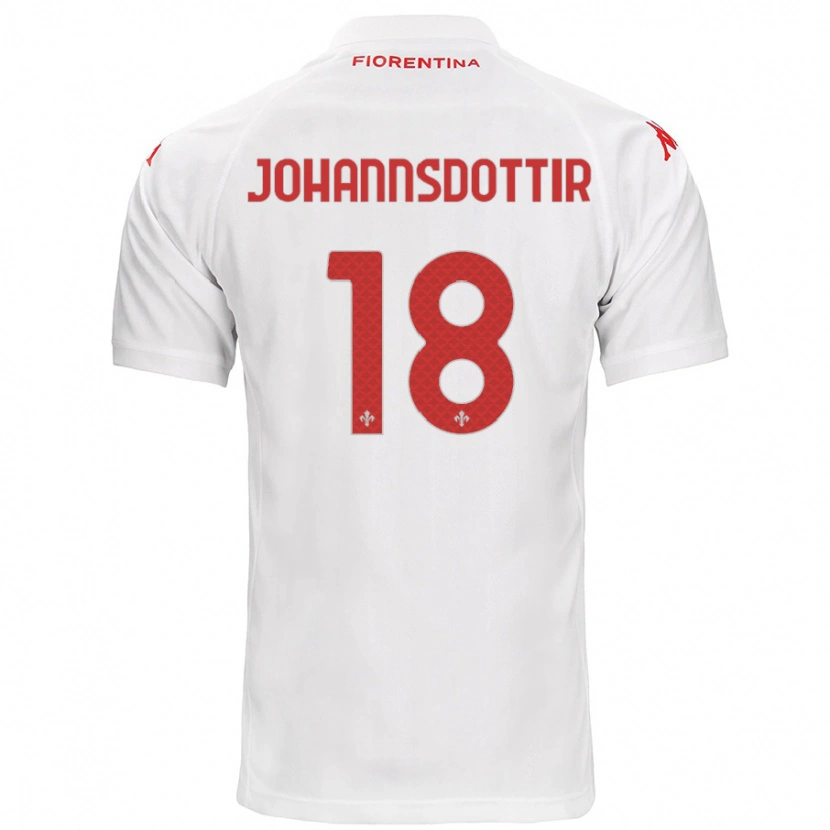 Danxen Kinderen Alexandra Jóhannsdóttir #18 Wit Uitshirt Uittenue 2024/25 T-Shirt