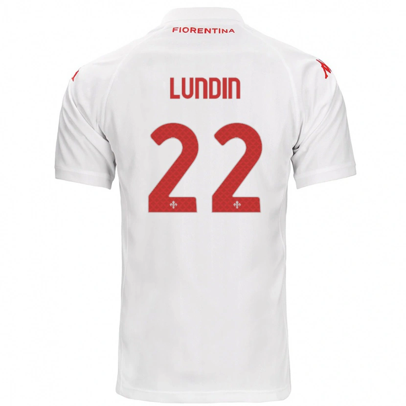 Danxen Kinderen Karin Lundin #22 Wit Uitshirt Uittenue 2024/25 T-Shirt